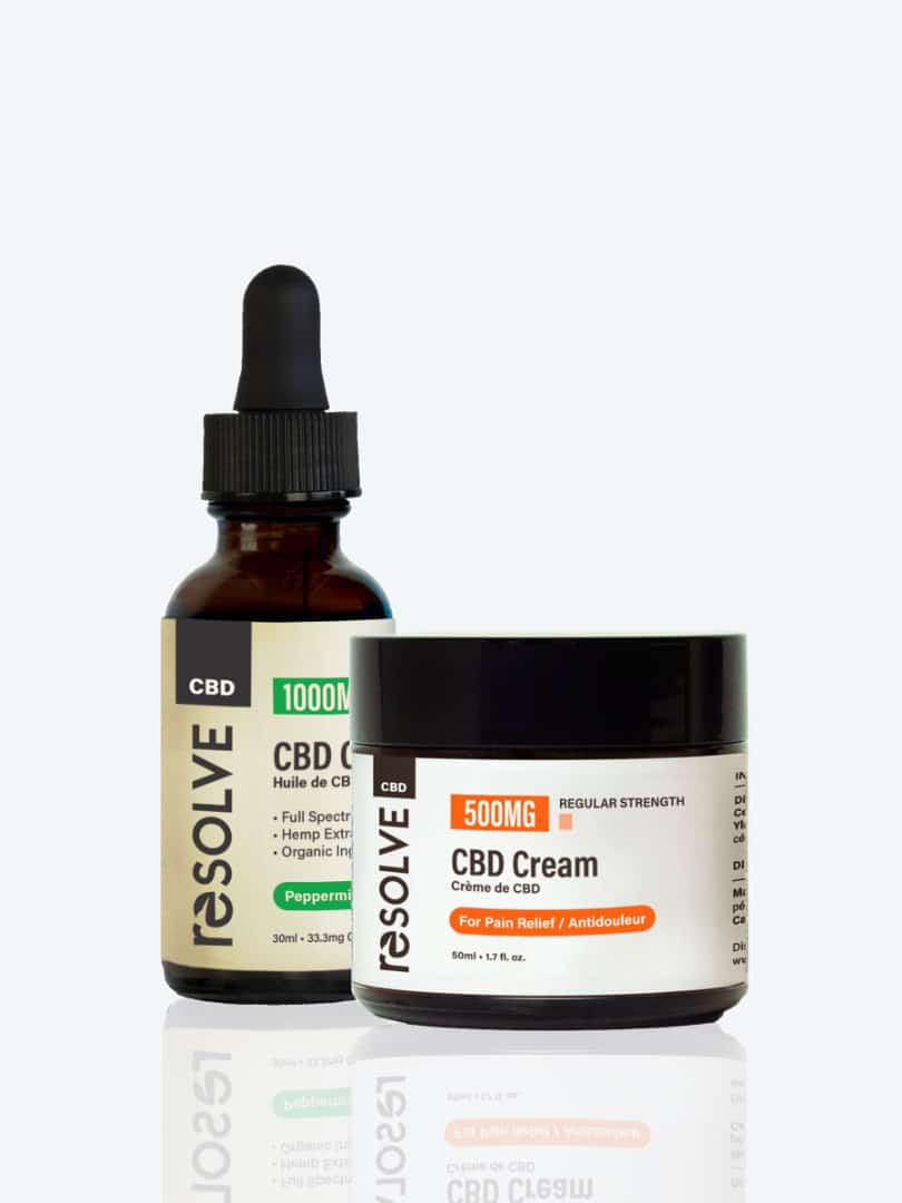 Recovery pack 1000mg Peppermint Oil and 500mg Pain cream jar